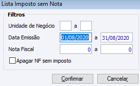 Lista Imposto sem Nota