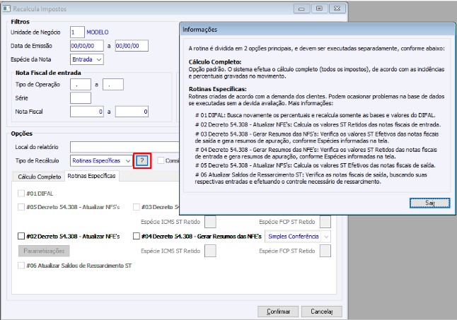 Recalcula Impostos - ICMS/ST Retido e FCP/ST Retido