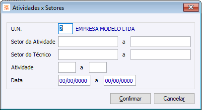 Atividade x Setores