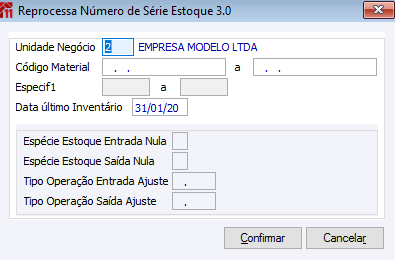 Reprocessa Número de Série Estoque 3.0