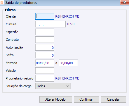 Saída de Produtores