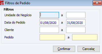 Filtros de Pedido