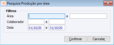 Pesquisa Produção por área