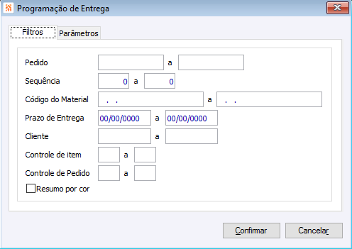 Programação de Entrega