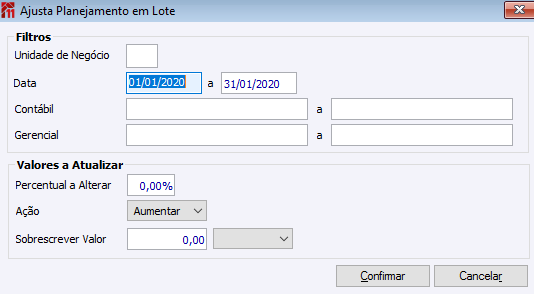 Ajusta Planejamento Em Lote