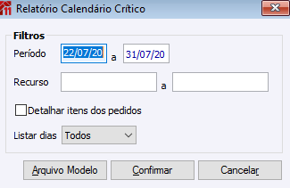 Relatório Calendário Crítico