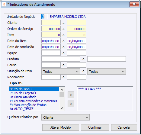 * Indicadores de Atendimento