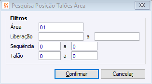 Pesquisa Posição Talões Área