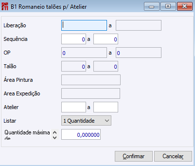 B1 Romaneio de Talões p/Atelier