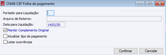 CNAB CEF Folha de pagamento