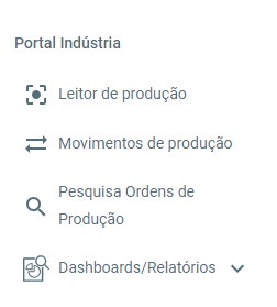 Menu Lateral Portal Indústria