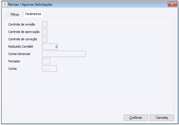 Revisar/Aprovar Solicitações - Guia Parâmetros