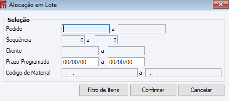 Alocação em Lote