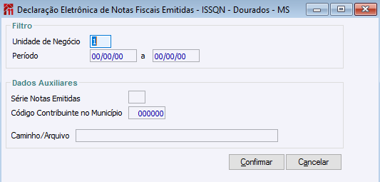 Declaração Eletrônica de Notas Fiscais Emitidas - ISSQN - Dourados - MS