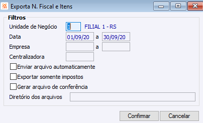 Exporta N.Fiscal e Itens