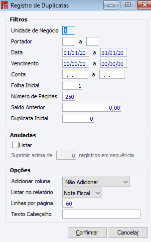 Registro de Duplicatas