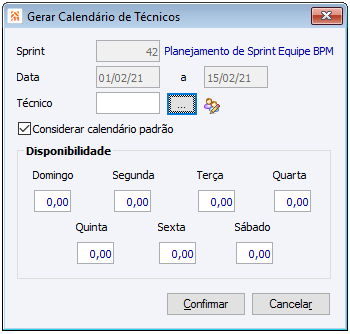 -Gerar Calendário Técnicos