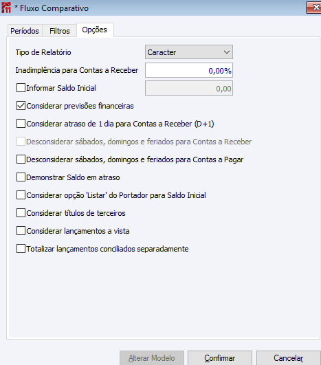 * Fluxo Comparativo