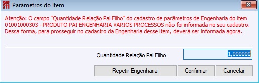 Parâmetros do Item