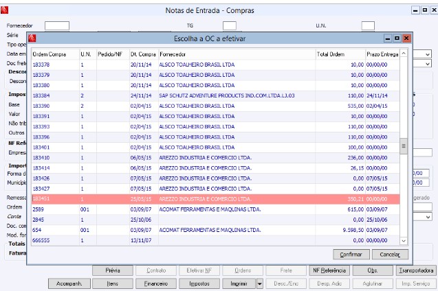 Notas Fiscais de Importação