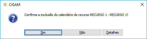 Excluir Calendário?