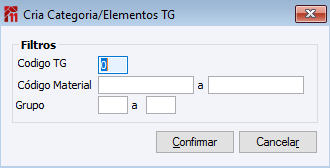 Criar Categoria/Elementos da TG