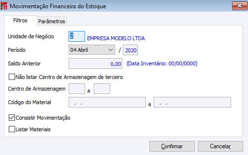 Movimentação Financeira do Estoque