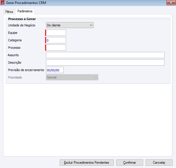 Procedimentos CRM Cobranças