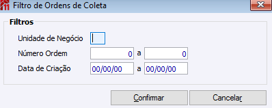 Filtro de Ordens de Coleta