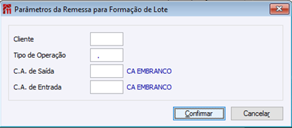 Remessa Formação de Lote 14