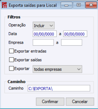 Exportar Notas para Liscal