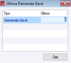 Última Demanda Geral