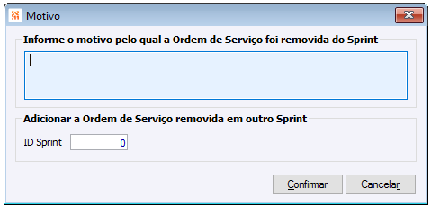 Tela Motivo - Remover OS