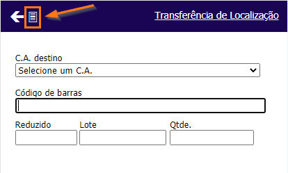 Coletor Transferência Parâmetros