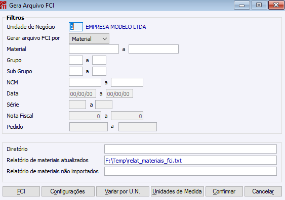 Gera Arquivo FCI