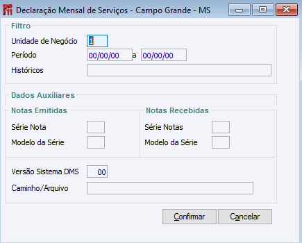 Declaração Mensal de Serviços Campo Grande - MS