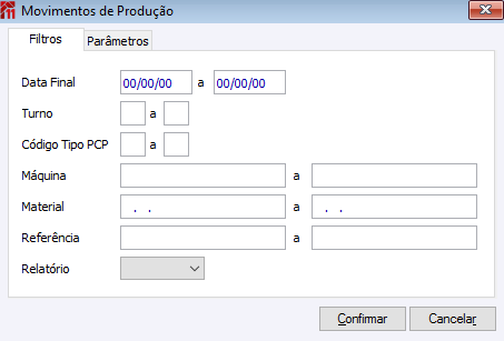 Movimentos Produção sem - Filtros