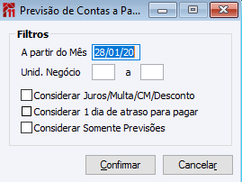 Previsão de Contas a Pagar