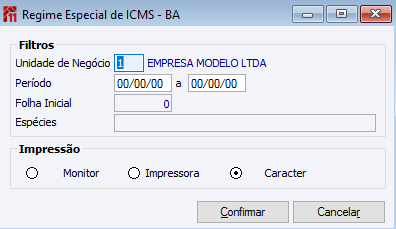 Regime Especial de ICMS - BA