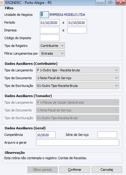 ISSQNDEC - Porto Alegre - RS