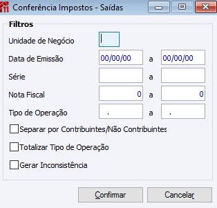 Conferência Impostos - Saídas
