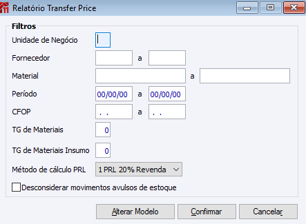 Relatório Transfer Price