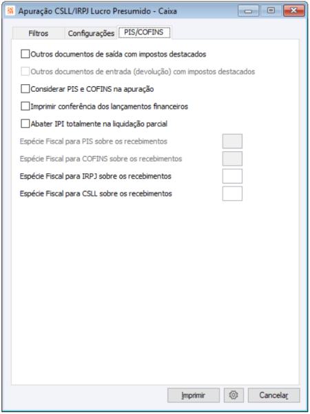 Apuração CSLL/IRPJ Lucro Presumido