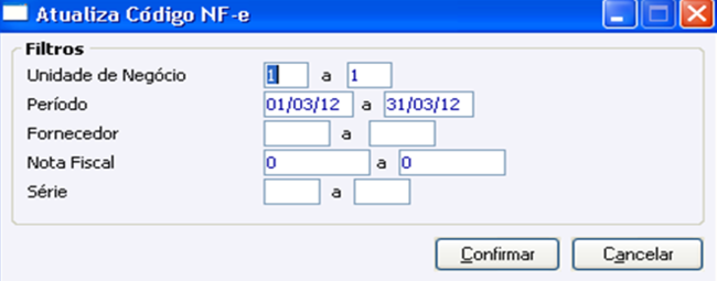 Atualiza Código NF-e