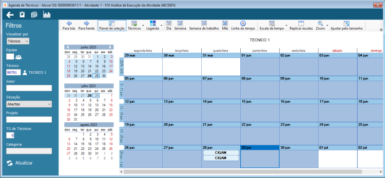 Agenda de Técnicos