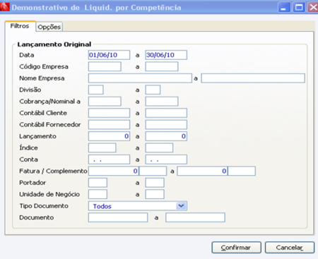 Demonstrativo de liq. p/Competência