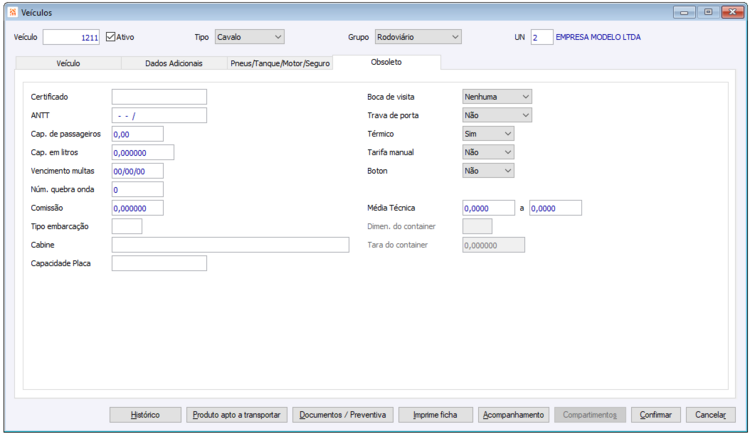 Cadastro do Veículo - Guia Obsoleto