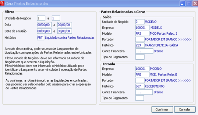 Gerar Partes Relacionadas