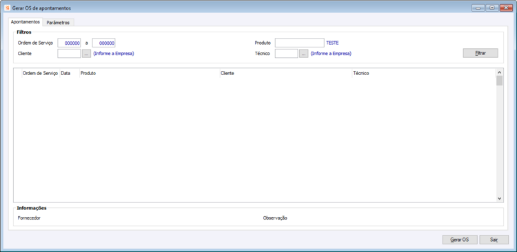 Gerar OS de Apontamentos