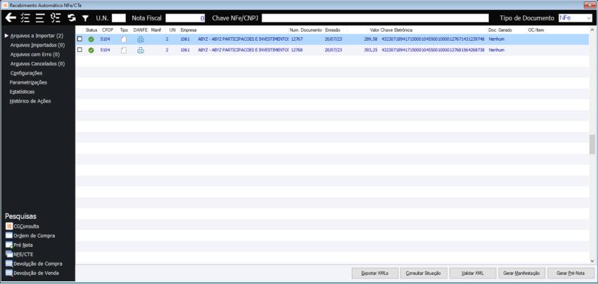 Gerenciador XML NFe